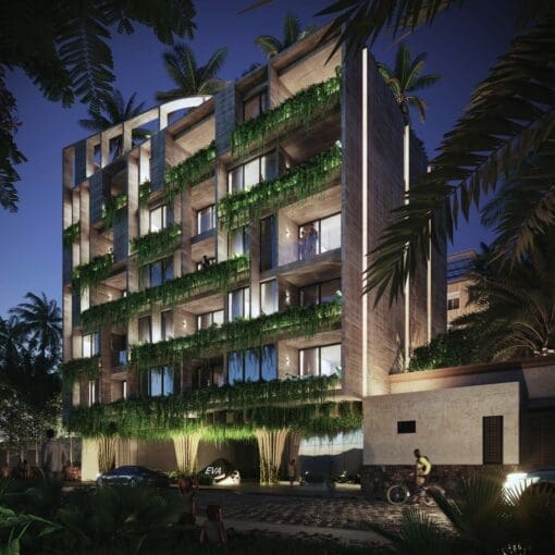EVA is ideally situated to allow easy access from Puerto Vallarta’s International Airport and is located adjacent to the vibrant Romantic Zone community. The architecturally designed building offers an unparalleled investment opportunity